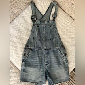 FREE PEOPLE JEAN OVERALL SHORTS